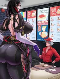 artClonov 😎 (coms closed) on X: Bayonetta is canonically 8 something yo.  Im sure Dante would find hilarious being drawn as a short king here. Would  you eat here, sizetwitter ? size_difference 