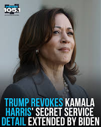 President Donald Trump has revoked Secret Service protection for former  Vice President Kamala Harris, according to a letter reviewed by ABC News.  The executive memorandum, issued Thursday afternoon, was sent to Department