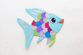 Octopus told rainbow fish to give a shiny scale. Paper Rainbow Fish Craft Free Template Mombrite