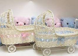 11 1 2 Wicker Baby Carriage Baby Shower Centerpiece Stroller 1 Piece Baby Shower Centerpieces Carriage Baby Shower Baby Shower