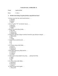Soal ketika ujian nanti sebab soal tersebut diambil menurut sumber dari buku mata pelajaran bahasa sunda yang di pelajari disekolah. Soal Uts Aqidah Akhlak Kelas 2 Mi Semester 1 Belajar