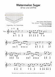 Try our unlimited sheet music subscription plan for free. Tonton Kalimba Harry Styles Watermelon Sugar Easy By Tonton Kalimba