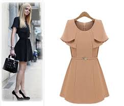 2014 Summer New Arrival Women S Fashion Dress Hot Sale European Celebrity Cape Style Narrow Waist Slim With Belt Indresses Mini Dress Fashion One Piece Dress