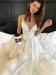 Brautkleid a linie brautkleid prinzessin brautkleider boho illusionen vorstellung hochzeitskleid lange hochzeitskleider. A Linie Princess Linie Spaghettitrager Sweep Pinsel Zug Armellos Tull Lucky Dressy