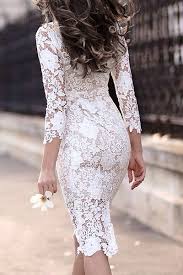 Short Lace Wedding Dress Lace White Dress Bodycon Evening Dress Fashion