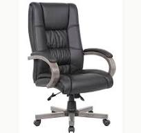 Boss High Back Executive Wood Finished Chairs, Grey