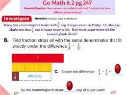 Grade 5 lesson 1.3 go math. Go Math Interactive Mimio Lesson 6 2 Subtraction With Unlike Denominators