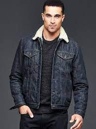 1969 Sherpa Lined Denim Jacket Mens Outfits Sherpa Lined Denim Jacket Denim Jacket Men