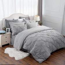 Chezmoi Collection Sydney 7 Piece Pintuck Pinched Pleated Comforter Set Walmart Com Bed Comforter Sets Comforter Sets Grey Comforter Bedroom