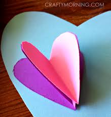 It features the rolled paper craft called quilling and is simple enough for children to do. 3d Heart Hot Air Balloon Valentine Card Crafty Morning
