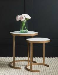 Cecily Tall Nesting Brass Marble Side Tables Marble Side Tables Vintage Side Table Stylish Side Table