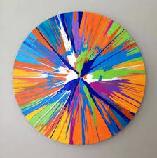 We thought about reusing the fans that we've destroyed for our diy spin art video, but those would be too fast. Abstrac Roun Canvas Color Spin Painting Large Abstract Spin Art