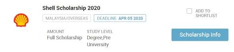 Shell scholarships 2018 for nigerian undergraduate students. Top Scholarships For Spm 2019 Students