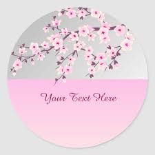 Floral Cherry Blossom Pink Gray Sticker Zazzle Com In 2021 Cherry Blossom Cherry Blossom Wedding Theme Japanese Flowers