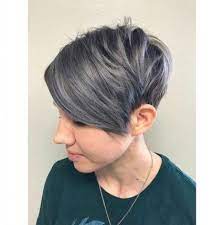Pin On Best Hairstyle Grey Pixie Hair Blonde Hair Color Balayage Grey Hair Color
