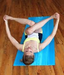Reclined Cow Face Pose Lie On Back And Cross Right Knee Over Left Winging Feet Out To The Sides Slightly Take Hip Opening Yoga Restorative Yoga Yoga Asanas