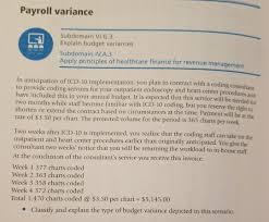 Payroll Variance Subdomain Vi G 3 Explain Budget V