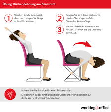 Bleiben sie vier, fünf atemzüge lang im hohlkreuz und beugen sie den kopf dabei leicht nach hinten. Fit Im Buro Gesundheit Fordern Durch Fitnessubungen Im Office Workingoffice De