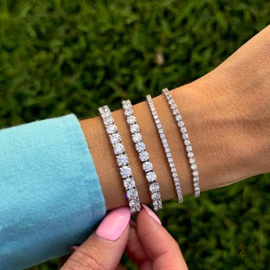 Multi-shape Tennis Bracelet, Lab Grown Diamonds 14K White, Yellow, Rose  Gold - 5-10 Carat - Valentines Day Gift, DEF Color, VVS Clarity - Etsy