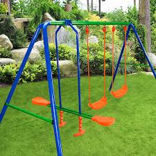 A partir de tres años. Aire Libre Y Deportes Homcom Set De Columpio Infantil Al Aire Libre Con Columpio Y Planeador De Balancin Columpio Jardin De Metal Juguetes Exterior Adecuado Ninos 3 10 Anos Juguetes Y Juegos Meinvita De