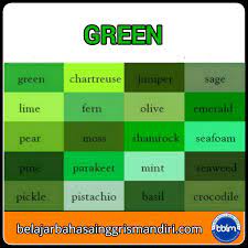 Warna paling popular di hijau. Daftar Nama Warna Dan Gradasi Warna Dalam Bahasa Inggris Belajar Bahasa Inggris Mandiri