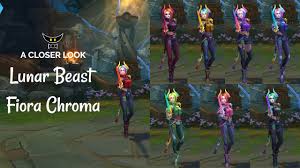 All skins and chromas for the league of legends champion fiora. Lunar Beast Fiora Chromas Youtube