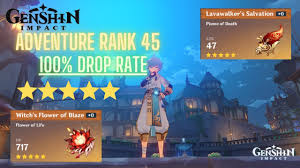 Genshin Impact Adventure Rank 45 Domains Drop 5 Star Artifacts 100 Guaranteed Youtube