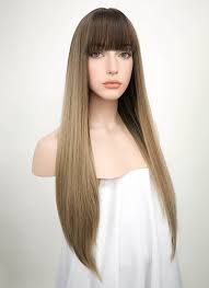 You cannot color any kind of synthetics. Brown Blonde Ombre Straight Synthetic Wig Ns019 Wig Is Fashion