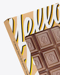 Download Kraft Glossy Chocolate Bar Mockup Halfside View High Angle Shot