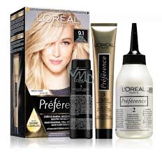 Natural looking colour with a blend of 3 salon tones and highlights in 1 simple step. Loreal Paris Preference Hair Color 9 1 Oslo Very Light Ash Blonde Vmd Parfumerie Drogerie