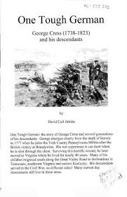 One tough German : George Cress (1738-1823) and his descendants