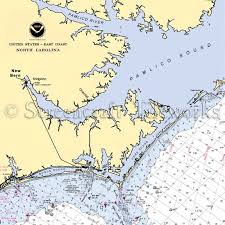 North Carolina Oriental To Cape Lookout Nautical Chart Decor
