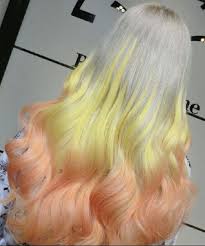 Orange and yellow ombre hair for long wavy subtle part hairstyle, a new texture and color. Ombre Hair Inspiration 50 Creative Way To Use This Coloring Technique My New Hairstyles