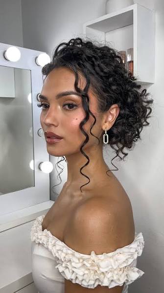 Recreating this messy low bun I found on Pinterest ✨Thoughts? , ., #curlyhair #curlygirl #curls #hairstyle #tutorial #bridal