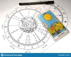 Astrology Natal Chart Tarot Card The Moon Stock Illustration