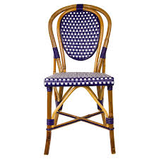 Navy Blue Mediterranean Decor Patio Furnishings French Bistro Chairs