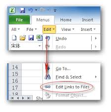 where are edit links and break links in microsoft excel 2007