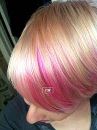 My New Do Platinum Blush Pixie Haircut With Pink Highlights Pixie Haircut Color Hair Color Crazy Peekaboo Hair