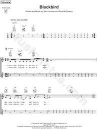 Print And Download The Beatles Blackbird Ukulele Tab Includes Ukulele Tab For Voice Range A3 C5 Or Ukulele In C Major Ukulele Tabs Ukulele The Beatles
