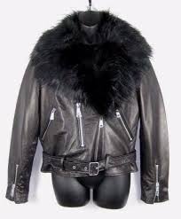 Free Shipping 136 98 Belle Vere Womens Black Leather Moto Jacket Medium Faux Fur Collar Removes Black Leather Moto Jacket Cream Leather Jacket Faux Fur Collar