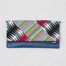Ankara Clutch Blue Multi Color Handmade African Print Design Pattern African Print Fabric