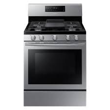 Samsung 30 In 5 8 Cu Ft Gas Range With Self Cleaning And Fan Convection Oven In Stainless Steel Nx58h5600ss The Home Depot In 2020 Convection Range Samsung Oven Gas Range