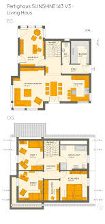 Grundriss Einfamilienhaus Mit Satteldach 5 Zimmer 140 Qm Erdgeschoss Obergeschoss Kuche Offen Wint Grundriss Einfamilienhaus Einfamilienhaus Living Haus