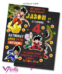 Free shipping on orders over $25 shipped by amazon. 10 Dragonball Z Dragon Ball Z Invitations Birthday Party Invites W Envelopes Greeting Cards Party Supply Enoxmedia Home Garden