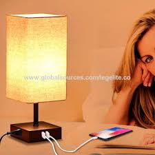A table lamp for the bedroom helps illuminate for reading and task work but is softer than a desk lamp. 2 Usb Power Outlet Socket Touch Control Dimmable Metal Table Lamp With Fabric Lampshade Global Sources