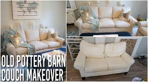 Create a cozy, elegant living room with sofas from pottery barn. Breathing New Life Into A Tired Pottery Barn Sofa And Loveseat Youtube