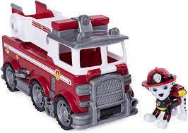 With skye behind the wheel and zuma operating the water cannon at. Amazon Com Paw Patrol Ultimate Rescue Marshall S Ultimate Rescue Fire Truck With Moving Ladder And Flip Open Front Cab Ages 3 And Up Toys Games