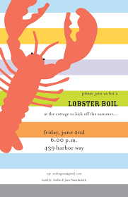 Dinner party recipes and ideas. Traditional Silhouette Lobster Dinner Party Invitations