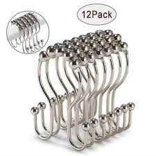 Capture exactly the mood you're going for with one of these lovely, cascading accents in white, tan, blue, and many more colors. Goowin Shower Curtain Hooks 12 Pcs Shower Curtain Rings Stainless Steel Roller Rust Resistant Balance Sliding Anti Drop Double Shower Hooks For Curtain Bathroom Shower Curtains Nickel Buy Online In Belize At Belize Desertcart Com Productid