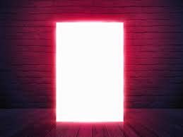 Illuminated Light Box Screen Poster Banner With On Brick Wall Brick Wall Light Box Download Wallpaper Hd